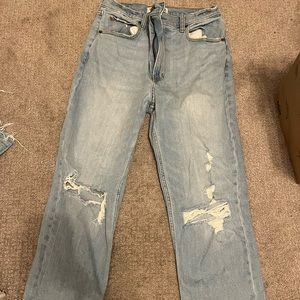 Abercrombie ultra high rise ankle straight jean